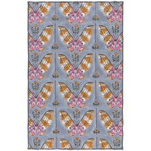 Load image into Gallery viewer, Aurora Blue Butterfly Block Print Dishtowel