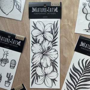 Tropical Floral Temporary Tattoo 2 Pack