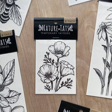 Load image into Gallery viewer, Golden Poppy Temporary Tattoo 2 Pack