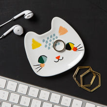 Load image into Gallery viewer, Cat Shaped Ceramic Trinket Tray
