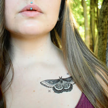 Load image into Gallery viewer, Night Moth Temporary Tattoo 2 Pack