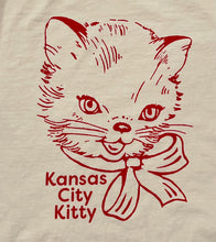 Load image into Gallery viewer, KCK Kitty With Ribbon Ivory Cropped Tee