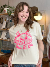 Load image into Gallery viewer, KCK Pink Cat Head Cropped Tee