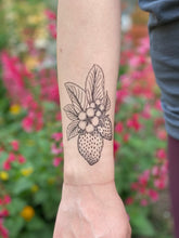 Load image into Gallery viewer, Strawberry Temporary Tattoo 2 Pack
