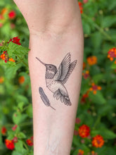 Load image into Gallery viewer, Hummingbird Temporary Tattoo 2 Pack
