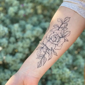 Rose Blossom Temporary Tattoo 2 Pack
