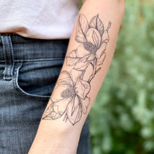 Load image into Gallery viewer, Magnolia Temporary Tattoo 2 Pack
