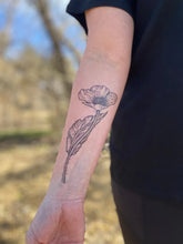 Load image into Gallery viewer, Wild Poppy Temporary Tattoo 2 Pack