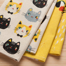 Load image into Gallery viewer, Meow Yellow Cats Dishtowels Set of 2