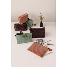 Load image into Gallery viewer, Copper Quilted Velvet Flat Pouch