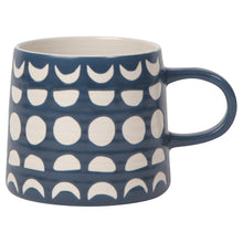 Load image into Gallery viewer, Studio Navy Moons Imprint Stoneware Mug