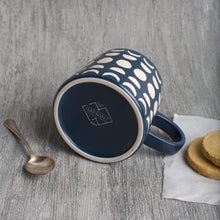 Load image into Gallery viewer, Studio Navy Moons Imprint Stoneware Mug