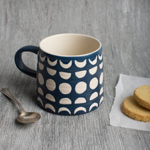 Load image into Gallery viewer, Studio Navy Moons Imprint Stoneware Mug