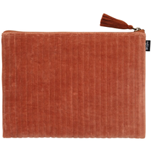 Load image into Gallery viewer, Copper Quilted Velvet Flat Pouch