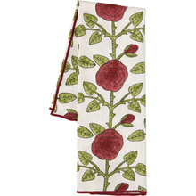 Load image into Gallery viewer, Rose Briar Block Print Dishtowel