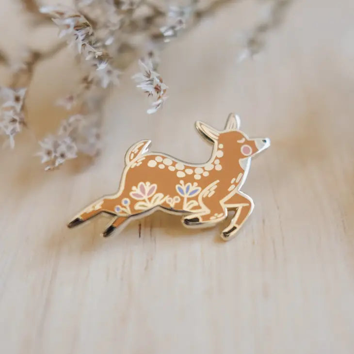 Deer Daylily Enamel Pin
