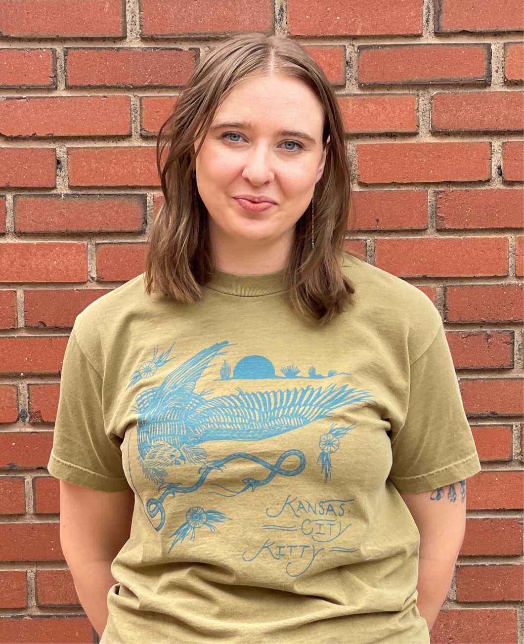KCK Hawk Unisex Tee- Faded Army