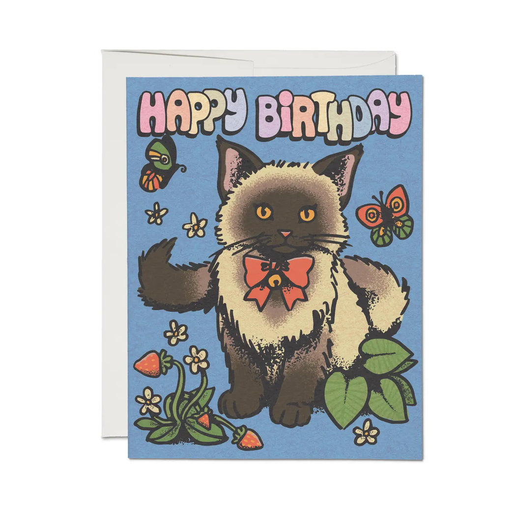 Siamese Cat Birthday Card