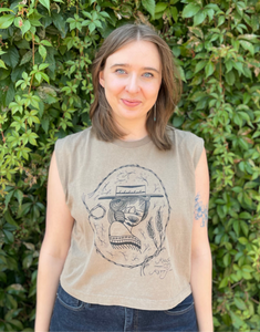 KCK Faceless Lady Muscle Tee- Faded Brown
