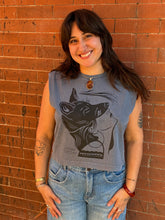 Load image into Gallery viewer, KCK Wolf Lady Muscle Tee- Faded Navy
