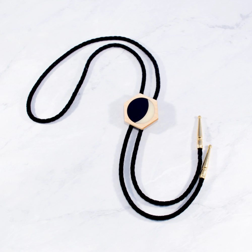 Moon Phase Bolo Tie In Maple