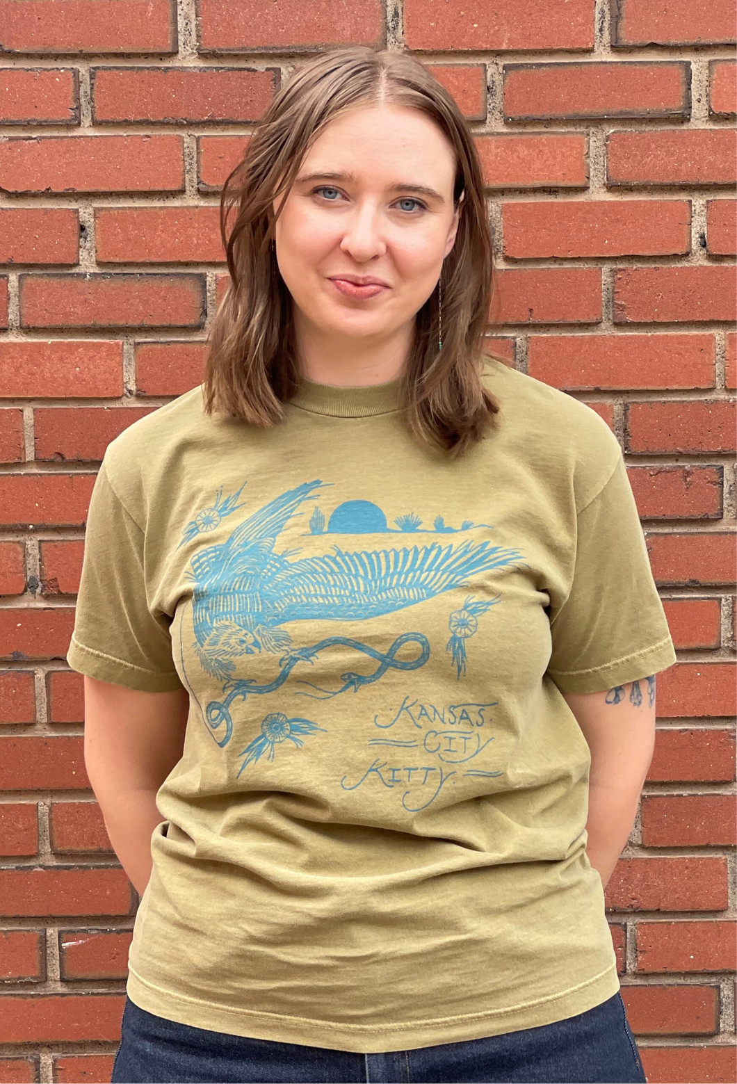 KCK Hawk Unisex Tee- Faded Army