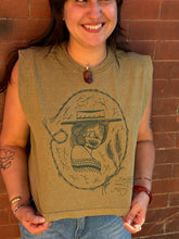 Load image into Gallery viewer, KCK Faceless Lady Muscle Tee- Faded Army
