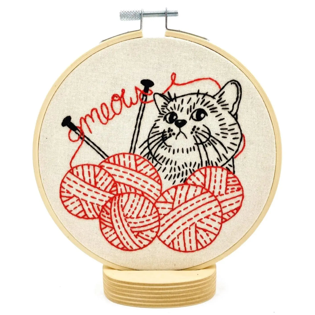 Kitten Knitting Complete Embroidery Kit