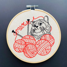 Load image into Gallery viewer, Kitten Knitting Complete Embroidery Kit

