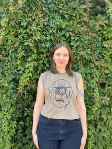 KCK Faceless Lady Muscle Tee- Faded Brown
