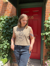Load image into Gallery viewer, KCK Faceless Lady Muscle Tee- Faded Brown
