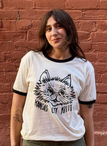 Cat Head Ringer Unisex Tee