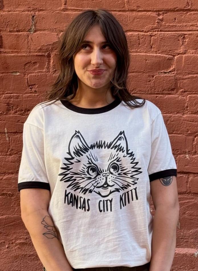 Cat Head Ringer Unisex Tee