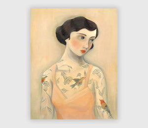 Peach Tattooed Lady Print