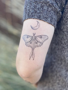 Luna Moth Temporary Tattoo 2 Pack