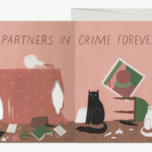 Load image into Gallery viewer, Cat Crimes Friendship Greeting Card
