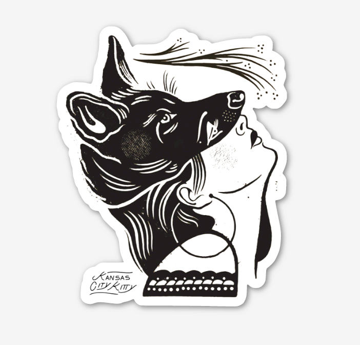Wolf Lady Sticker - Die Cut