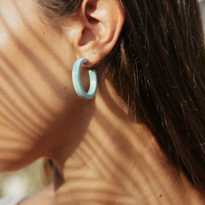 Sol Hoops In Turquoise