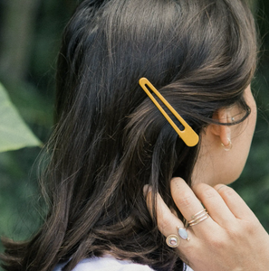 Triangle Hair Clips In Mustard