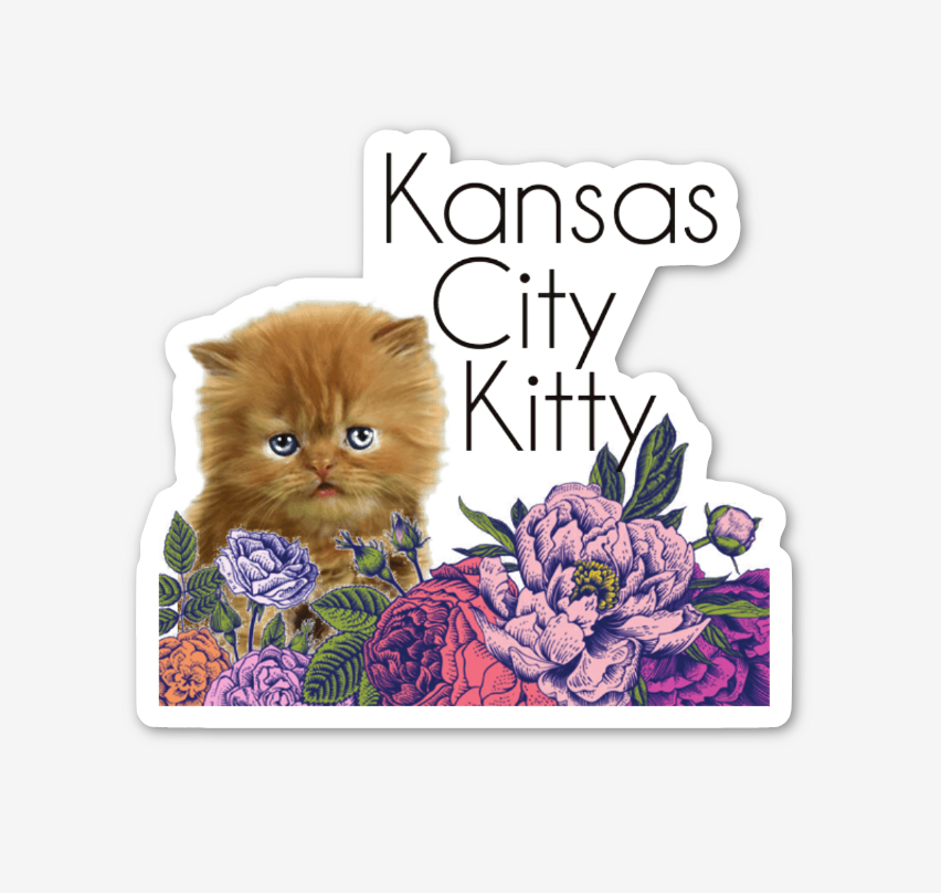 Floral KCK Kitty Sticker