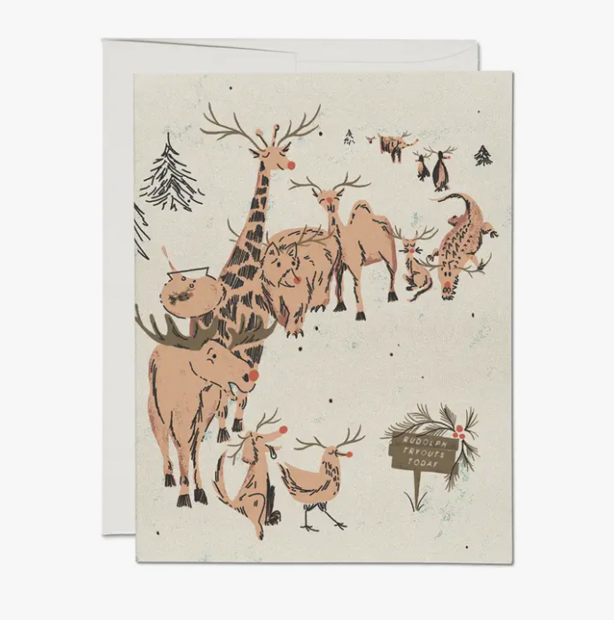 Rudolph Auditions Holiday Greeting Card