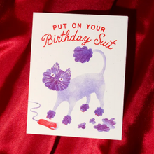 Load image into Gallery viewer, Birthday Suit Cat Risograph Card
