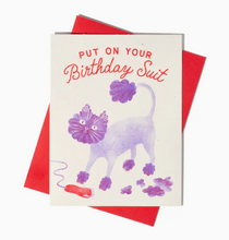 Load image into Gallery viewer, Birthday Suit Cat Risograph Card
