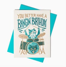Load image into Gallery viewer, Bangin' Birthday Risograph Card
