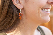 Load image into Gallery viewer, Wood Female Symbol Earrings
