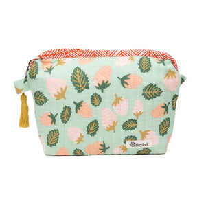 Suzette Strawberry Quilted Zipper Pouch