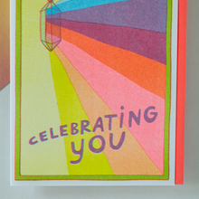 Load image into Gallery viewer, Prism Celebrating You Risograph Card
