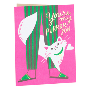 You're My Purrr-son Letterpress Greeting Card