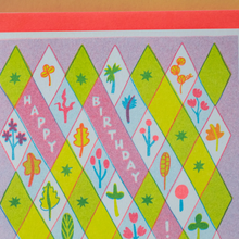 Load image into Gallery viewer, Little Diamonds Birthday Risograph Card
