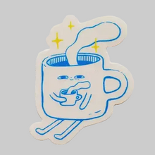 Load image into Gallery viewer, Sleepy Coffee Sticker By Mckeen
